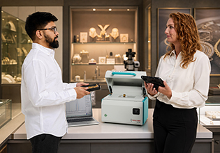 SPECTROSCOUT kt in a jewelry store